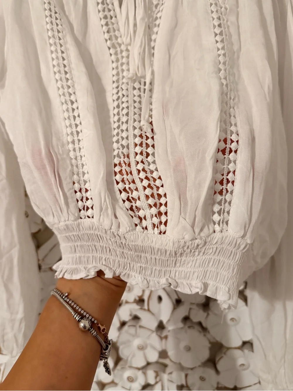 H&M DIVIDED Women Cotton Top Blouse - White Size 6 (Medium) NWT